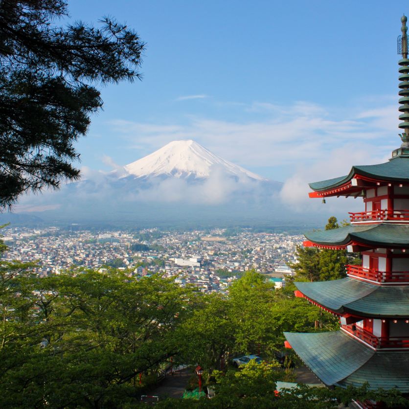 mount fuji and a japanese pagoda symbols of japan who awards the MEXT scholarship
